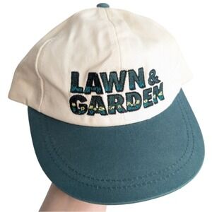 Cream And Green Embroidered Lawn And Garden Adjustable Baseball Hat